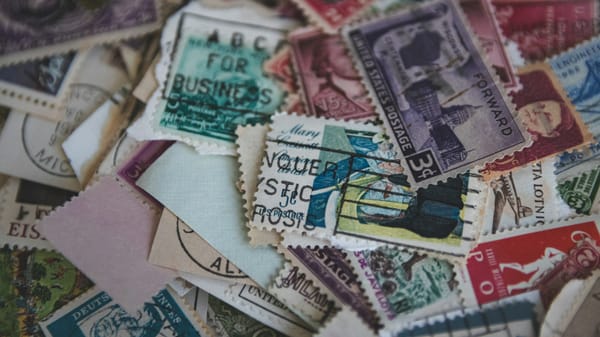 Alte gesammelte Briefmarken
